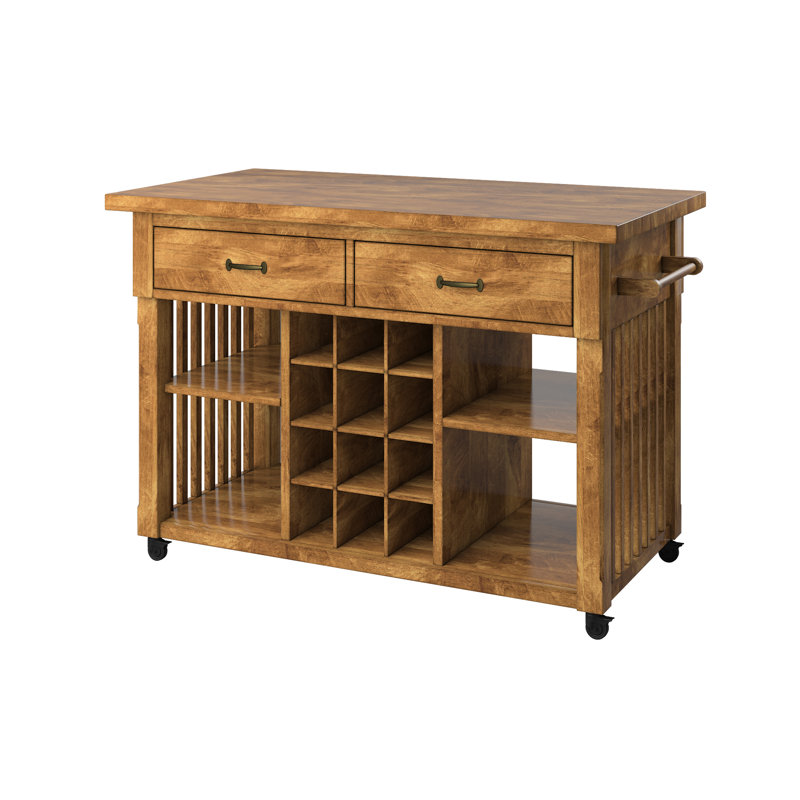 Fortville Kitchen Cart with Wood & Reviews Birch Lane